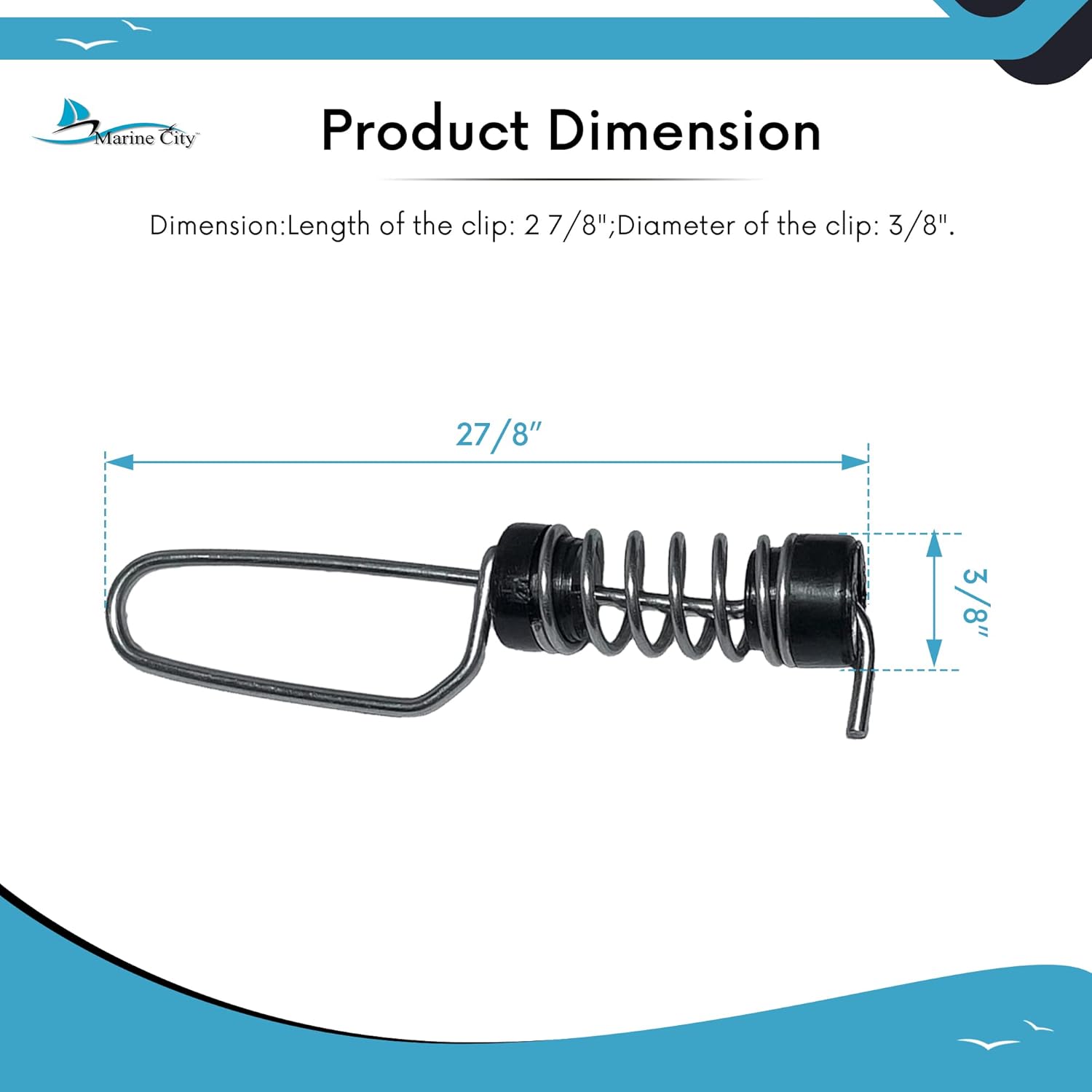 MARINE CITY 304 – Antena de lujo de acero inoxidable para Halyarda y Outrigger para bandera de pesca, luces de popa con cuerda de resorte para