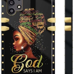 TAMEFOX Funda compatible con Samsung Galaxy A32 4G, hermosa funda cuadrada para niñas y mujeres, funda decorativa de metal suave de poliuretano TAMEFOX Funda compatible con Samsung Galaxy A32 4G, hermosa funda cuadrada para niñas y mujeres, funda decorativa de metal suave de poliuretano