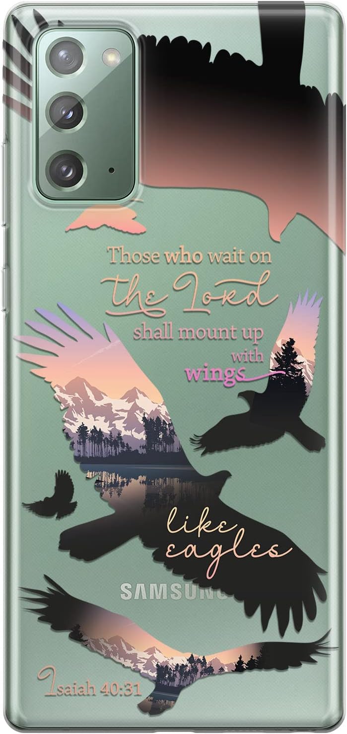 Cavka Funda para teléfono compatible con Samsung Galaxy S23 Ultra S22 S21 FE 5G S20 Note 20 10 Plus parachoques con frase de las Escrituras con