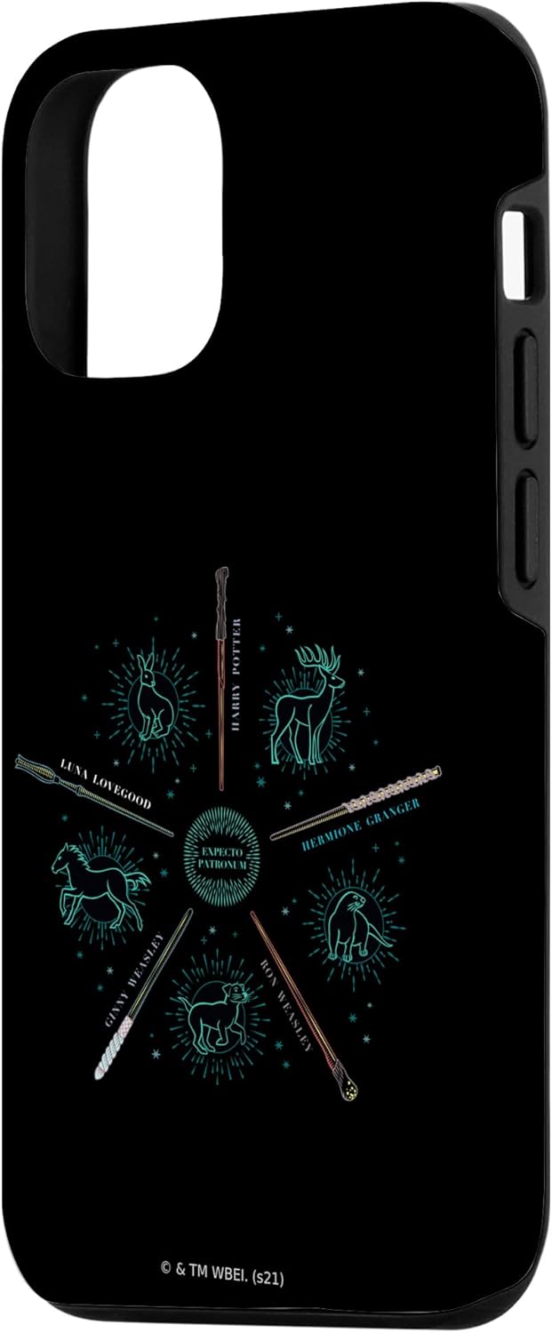 Funda para iPhone 13 Harry Potter Expecto Patronus y varitas