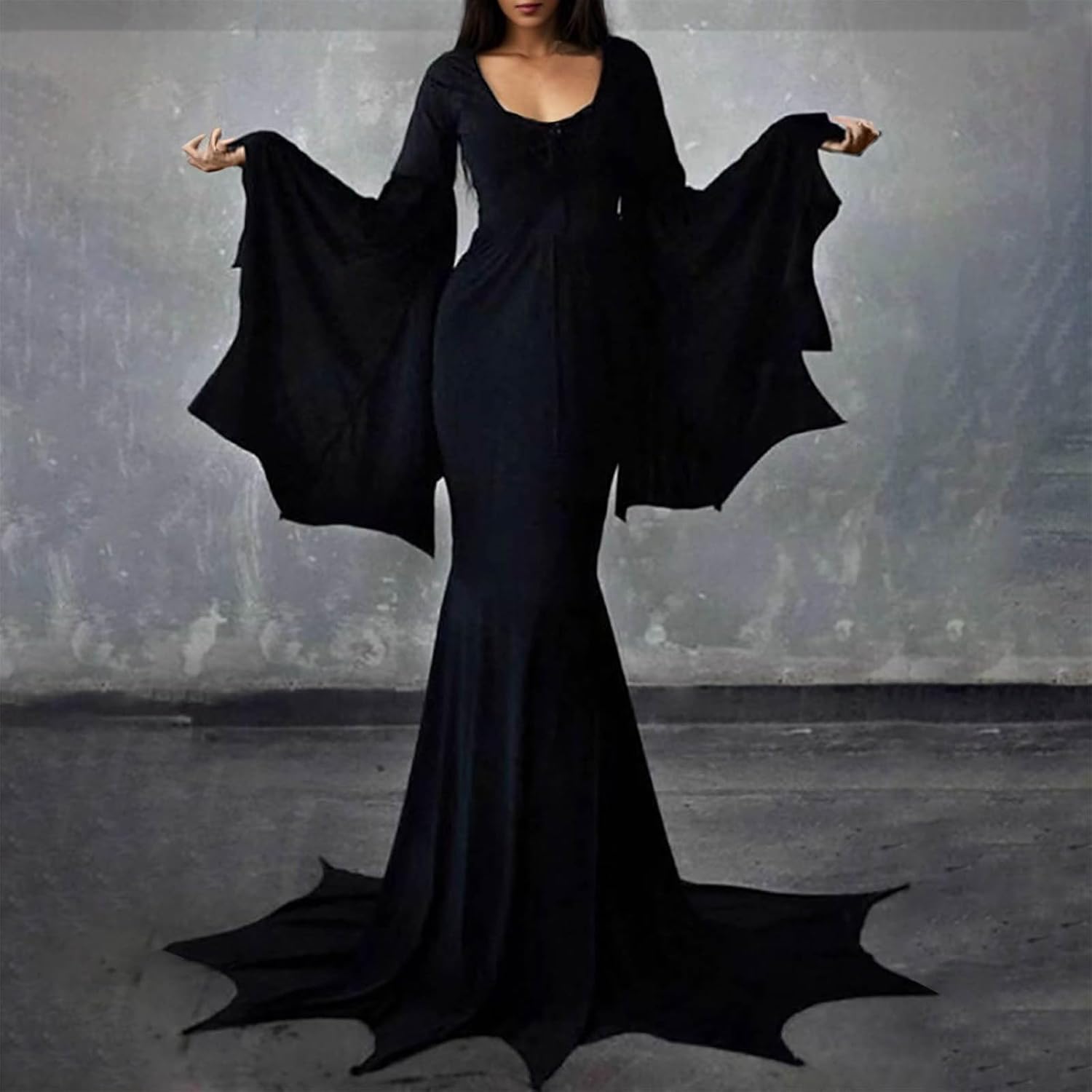 Vestido gótico sexy para mujer, minivestidos delgados con mangas de murciélago, vestido de cóctel para Halloween, cosplay, vestido vintage