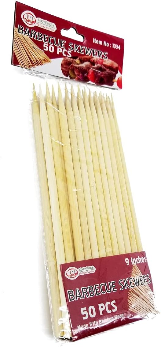 UW UNIWARE THE NAME YOU TRUST Pinchos de bambú natural para barbacoa, pinchos de maíz, 9 pulgadas (9.8 in) (300)