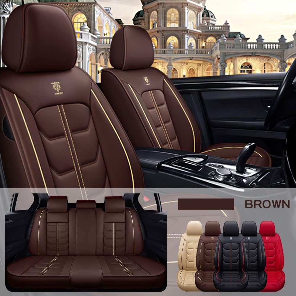 Zilituer Fundas de asiento de automóvil para Cadillac DTS 2005-2023, funda de cojín impermeable de piel sintética, accesorios para el interior del