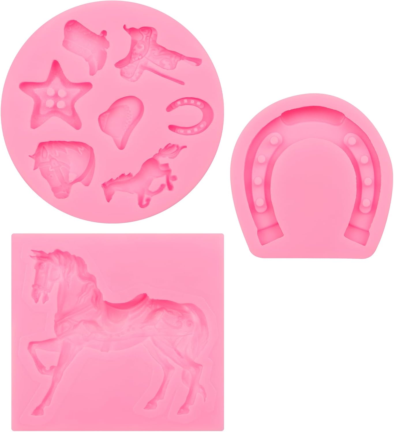 Molde de chocolate para caballo, molde de silicona de herradura, molde de silicona para botas de vaquero occidental, molde para hornear para