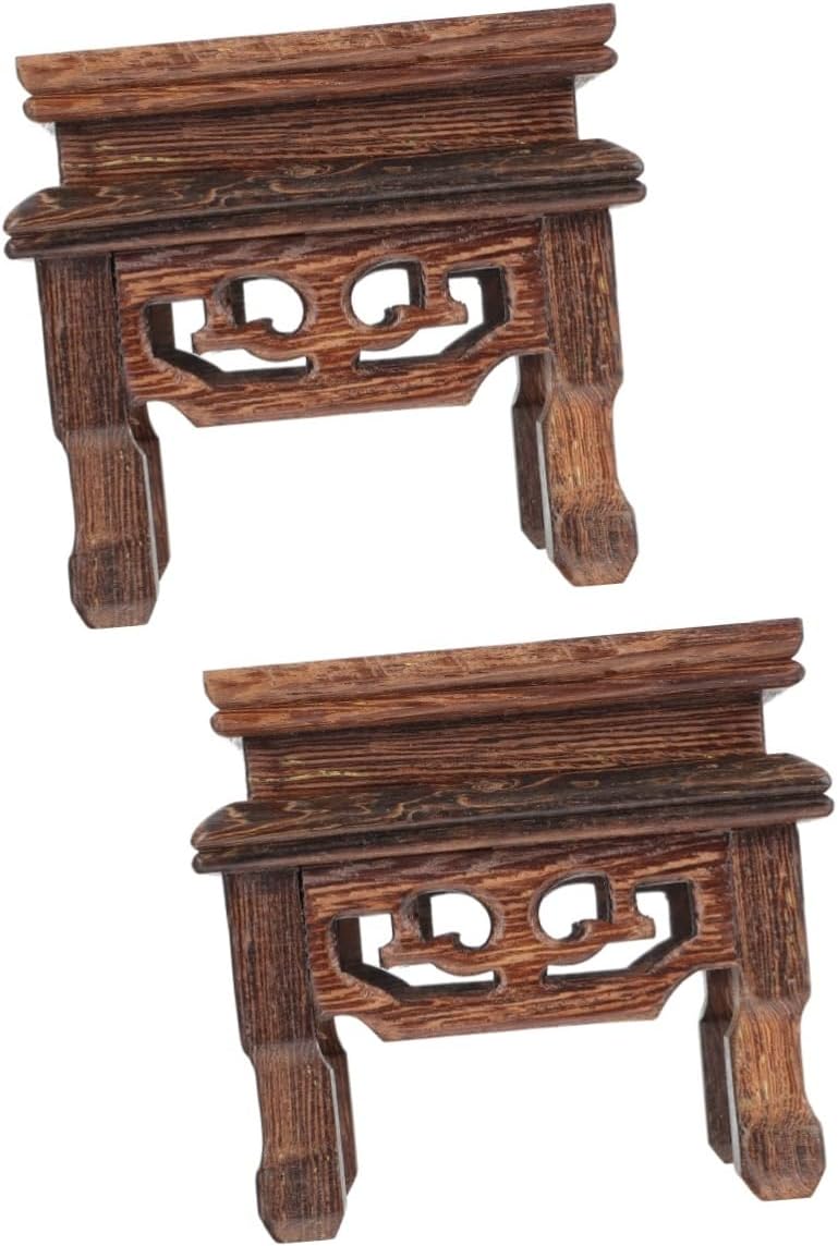 YARNOW 2 piezas con base de wengué para maceta, soporte para maceta, elevador, estante de exhibición, soporte para macetas de jardín, macetas para