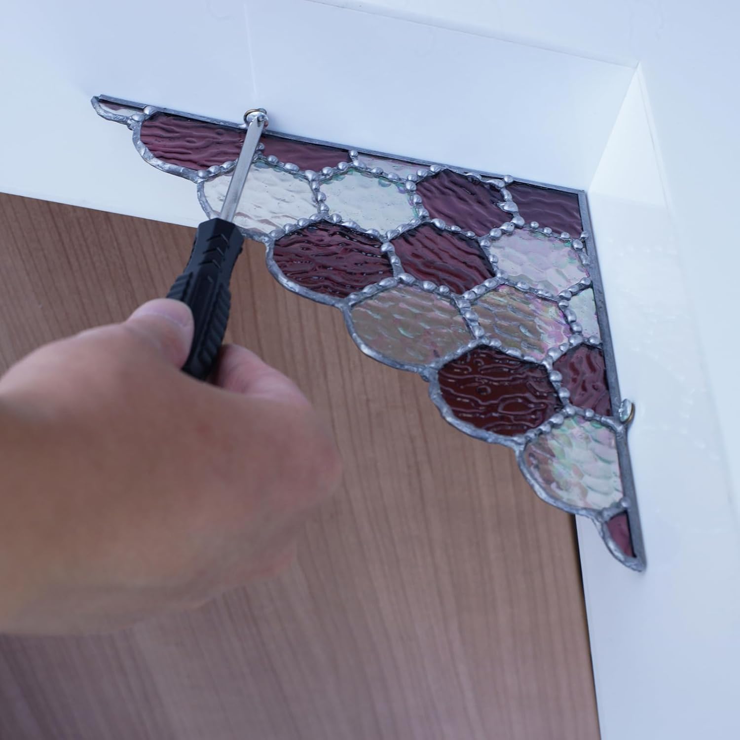 Beehive – Colmena hecha a mano con forma de panal de abeja para colgar en la ventana, paneles de decoración para el hogar, lado izquierdo o derecho,