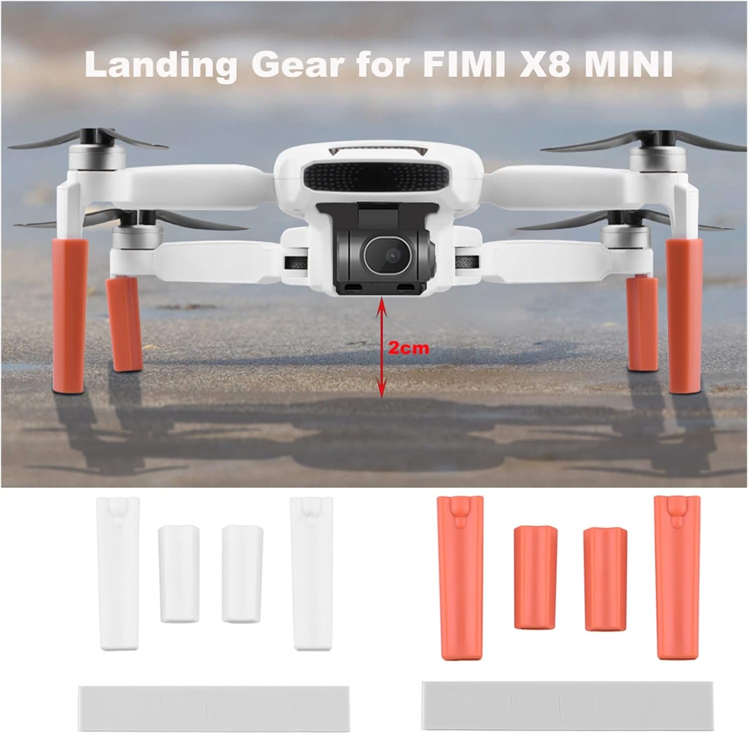 Extensor de pierna larga tren de aterrizaje para FIMI X8 Mini Drone Increase 2CM Altura Protector de pie Soporte Gimbal Guard Accesorio (Color  Tren