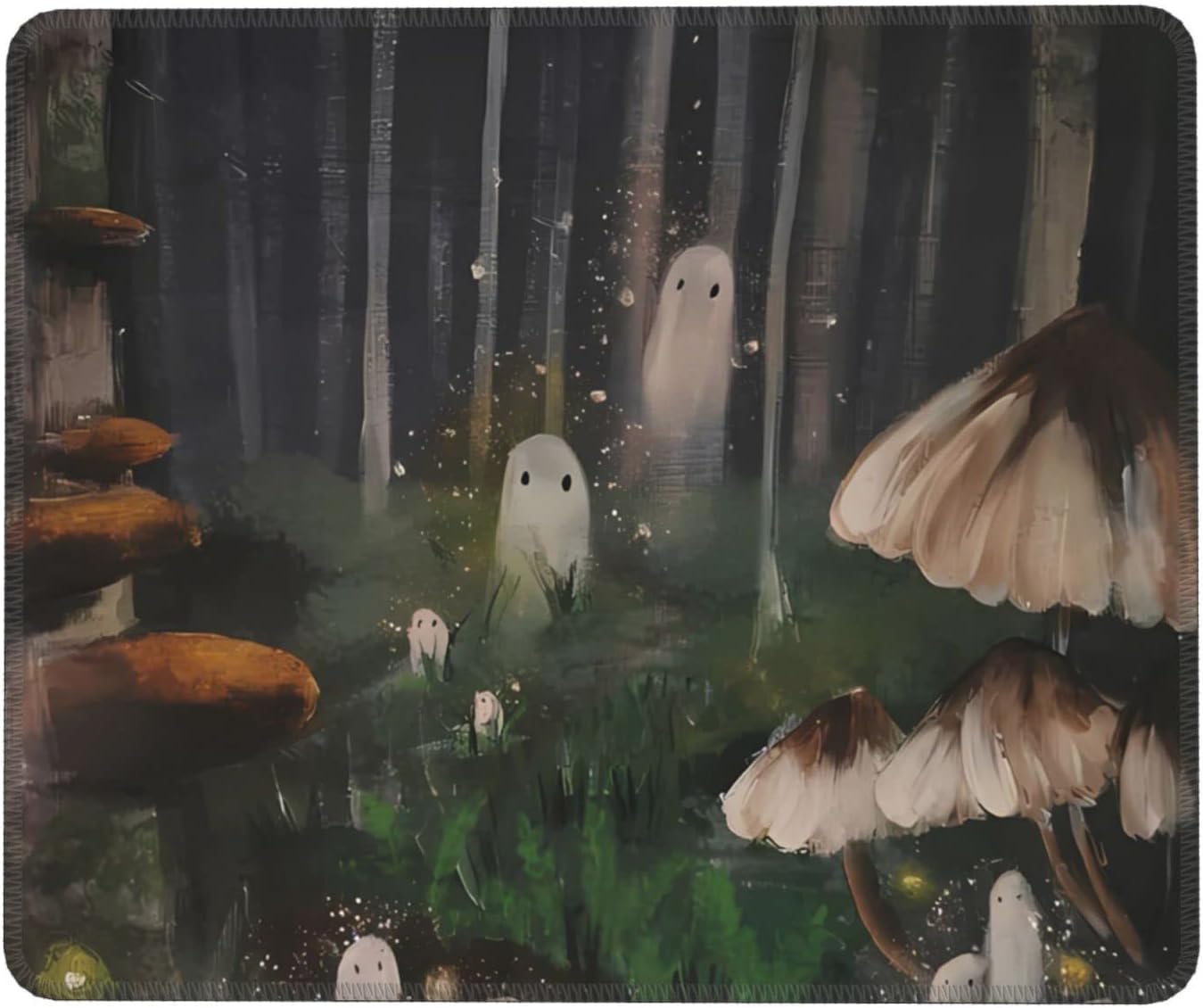 Alfombrilla de mouse Forest Ghosts, bonita alfombrilla de mouse para mouse inalámbrico, rectangular impermeable para escritorio con base de goma