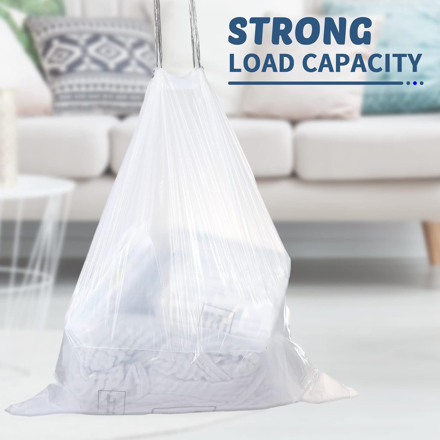 600 bolsas de basura de 8 galones con cordón de 0.79 mil, fuertes y medianas, bolsas de basura de plástico resistente de 8 galones, bolsas de basura