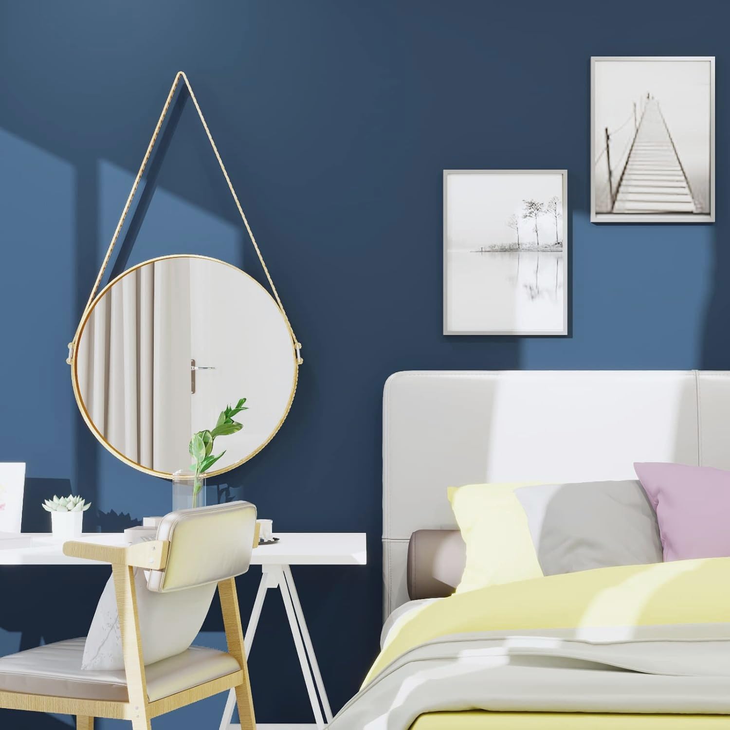 VIOPVERY Papel tapiz azul para despegar y pegar de 23.6 x 197 pulgadas, papel de pared azul sólido para tirar y pegar, papel de contacto para