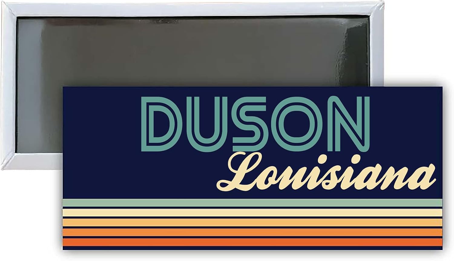 Duson Louisiana Souvenir – Imán rectangular para nevera, diseño retro (4.75 x 2 pulgadas)