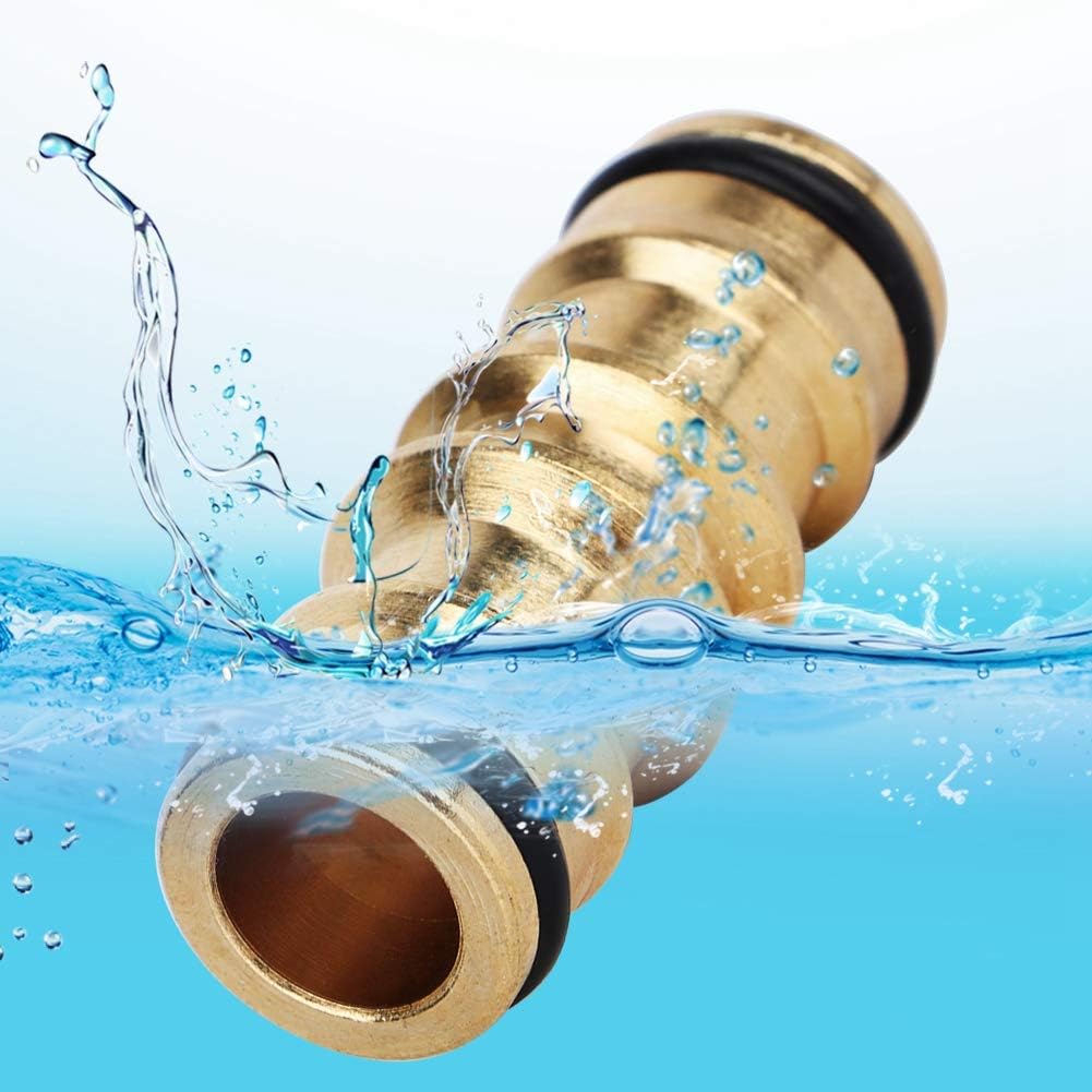 TOPINCN Conector de manguera Conector de manguera de latón Adaptador de tubería de agua de jardín roscado Montaje Riego de jardín