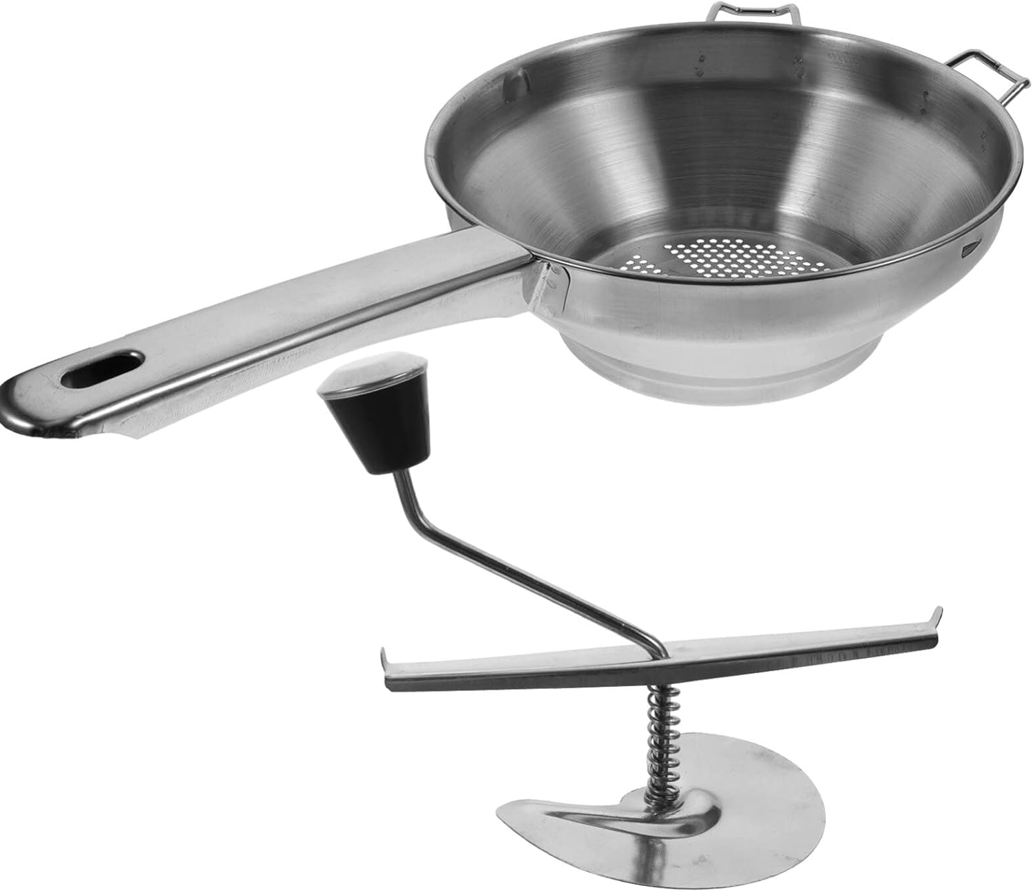 ABOOFAN Molino de alimentos de acero inoxidable, manual rotativo, fruta, verdura, manivela, papas, triturador, puré, mermeladas, alimentos