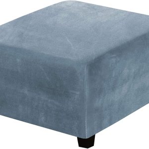 DKSLIPGO Fundas otomanas cuadradas de terciopelo, fundas protectoras para reposapiés, fundas protectoras para taburetes de almacenamiento, fundas DKSLIPGO Fundas otomanas cuadradas de terciopelo, fundas protectoras para reposapiés, fundas protectoras para taburetes de almacenamiento, fundas