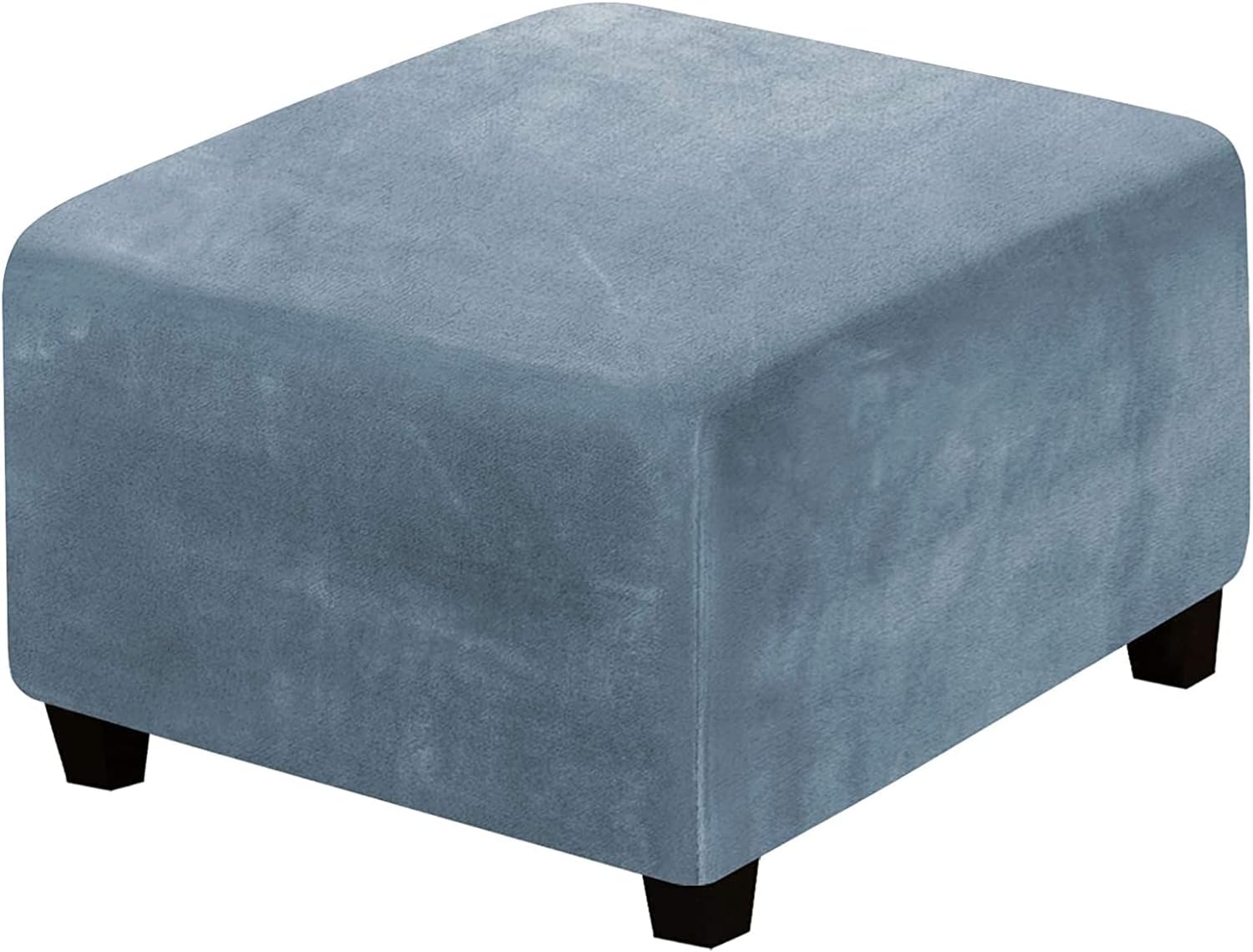 DKSLIPGO Fundas otomanas cuadradas de terciopelo, fundas protectoras para reposapiés, fundas protectoras para taburetes de almacenamiento, fundas