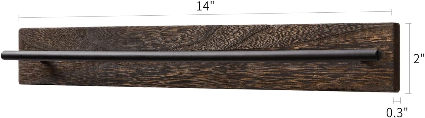 Mkono Organizador de almacenamiento de lentes de sol de madera montado en la pared, soporte rústico para gafas, estante colgante para entrada, sala