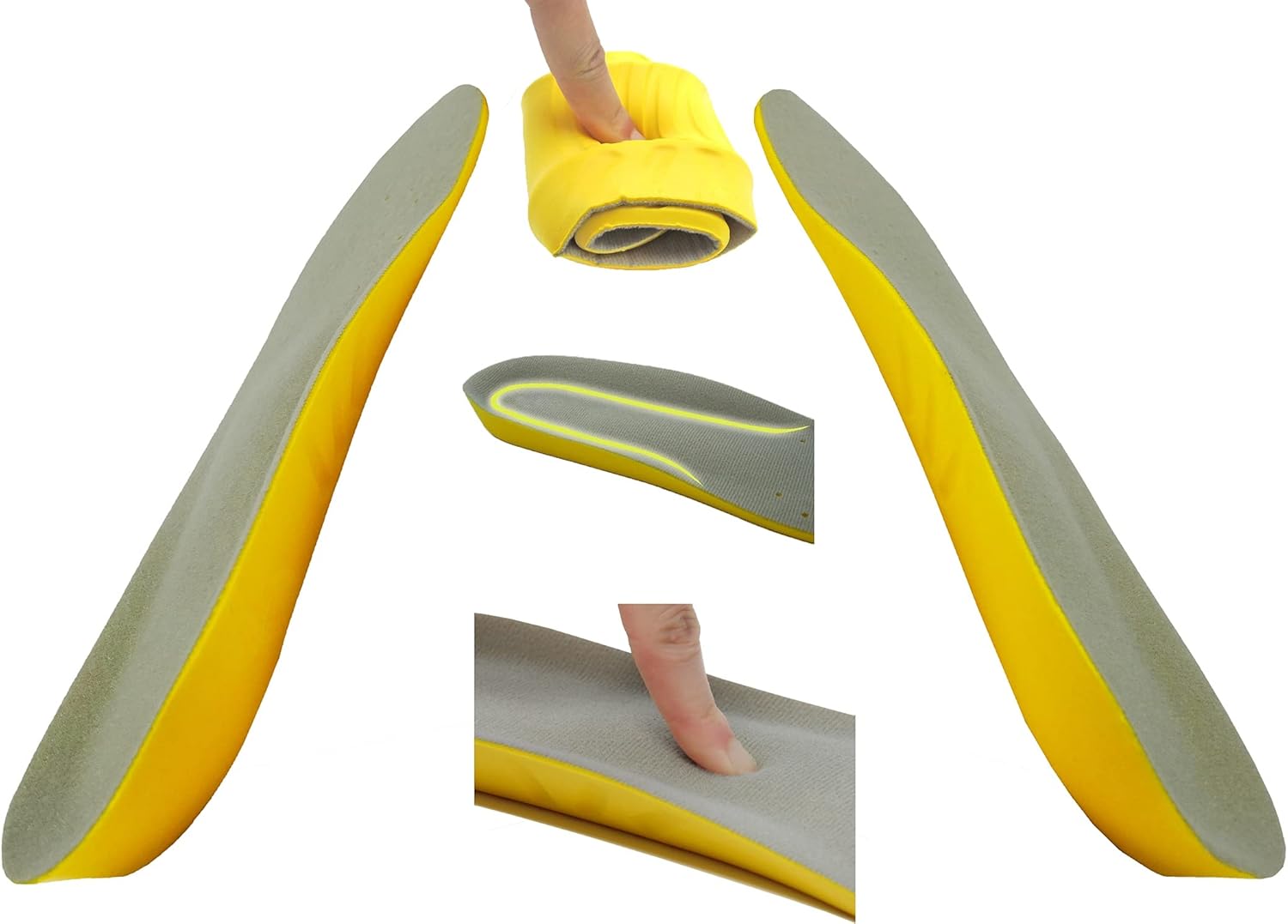 Happystep Plantillas ortopédicas de espuma viscoelástica de poliuretano para fascitis plantar, plantillas cómodas, soporte de arco acolchado,