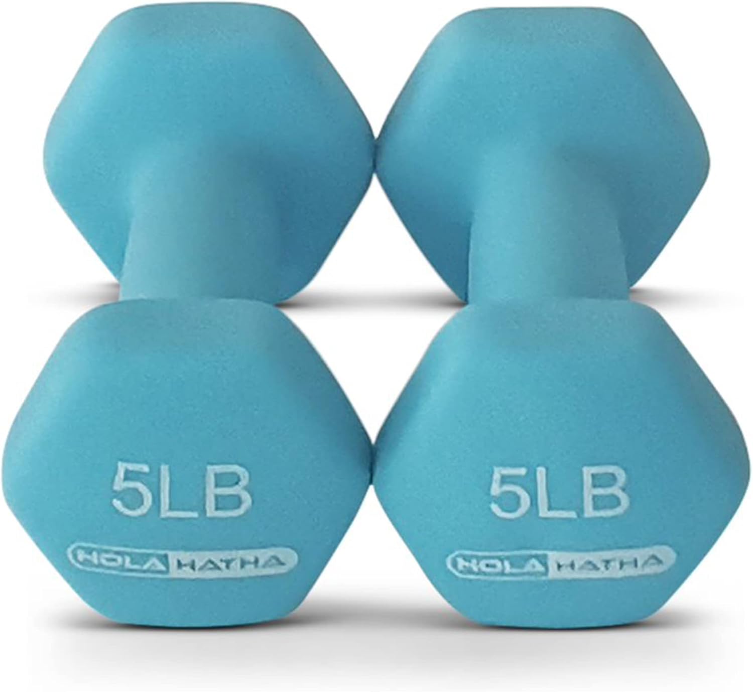 HolaHatha Juego de mancuernas de neopreno de 2, 3, 5, 8 y 10 libras con estante, ideal para ejercicios en casa para ganar tono y definición, color