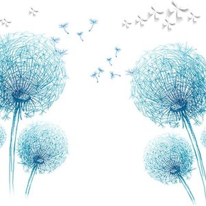 Calcomanías de pared de mariposa Taraxacum azules, murales de PVC extraíbles, calcomanías de pared florales, decoración decorativa de despegar y Calcomanías de pared de mariposa Taraxacum azules, murales de PVC extraíbles, calcomanías de pared florales, decoración decorativa de despegar y