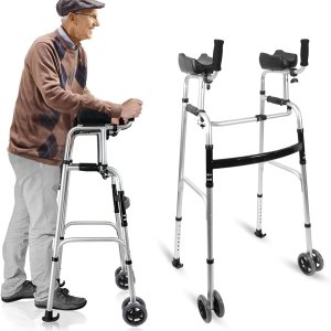 Andador IP plegable con almohadilla para reposabrazos, andadores de aluminio ajustables en altura, andador estándar para personas mayores, ancianos, Andador IP plegable con almohadilla para reposabrazos, andadores de aluminio ajustables en altura, andador estándar para personas mayores, ancianos,