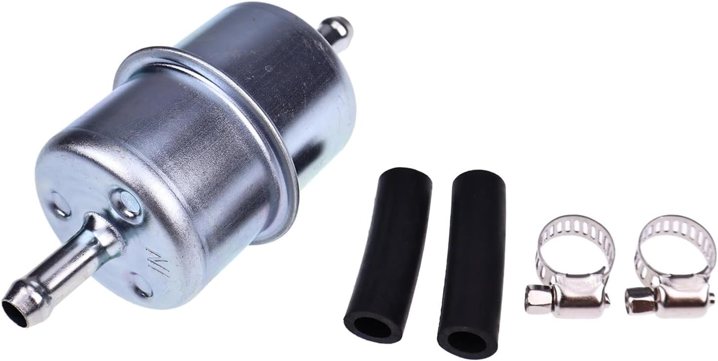 Filtro de combustible de metal de 516 pulgadas con abrazaderas de manguera 81132-115-0000 compatible con Hisun UTV 400 450 500 550 700 750 800 1000