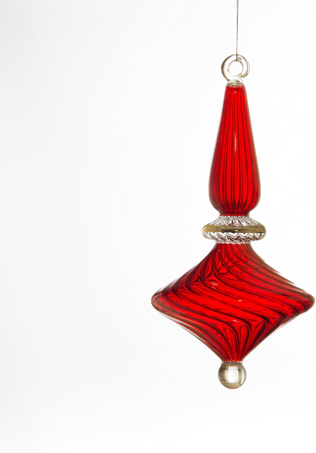 Adornos navideños de vidrio acanalado rojo hechos a mano, diseños personalizables, adornos de vidrio rojo, regalo de Año Nuevo, decoración para