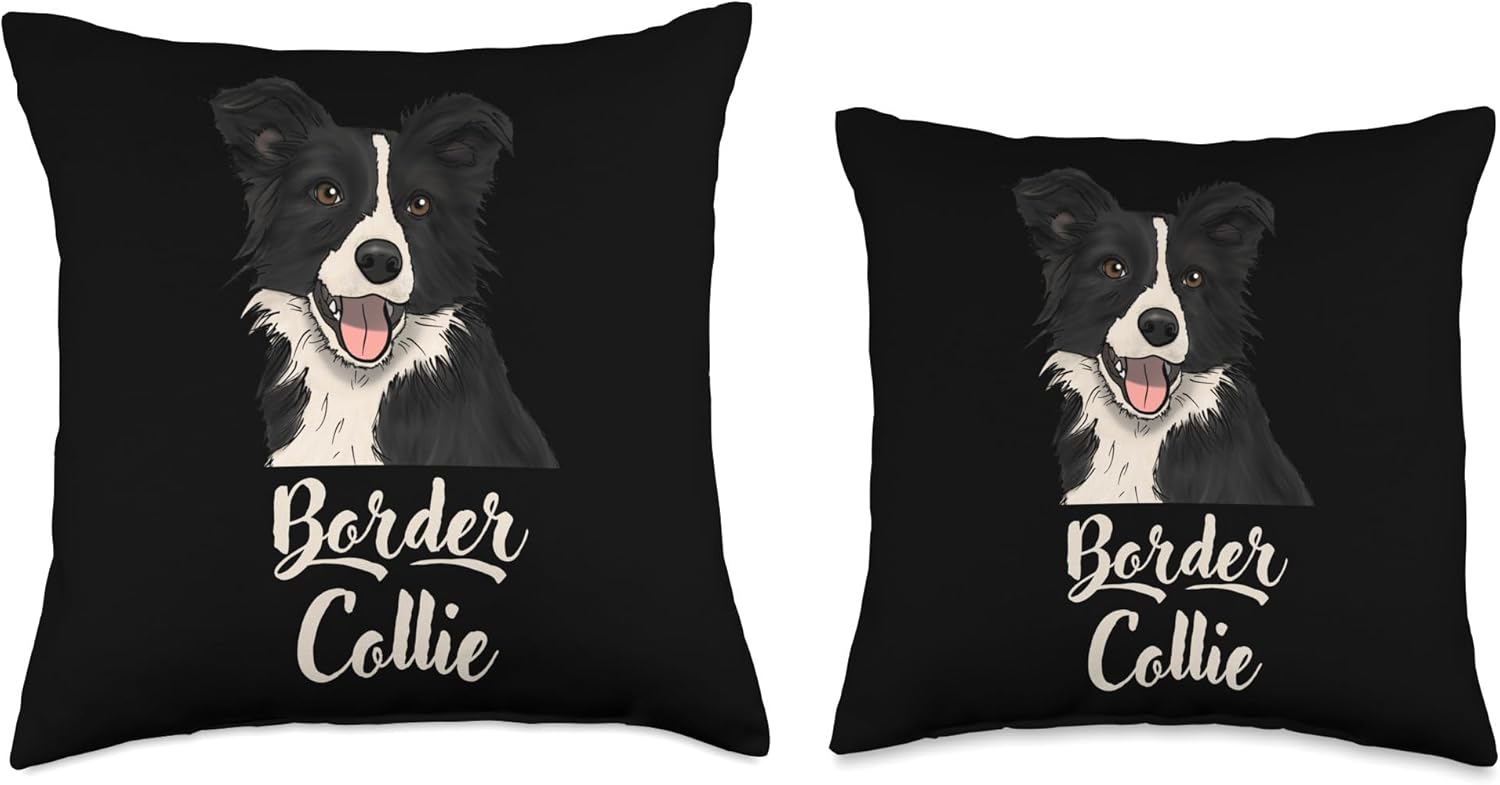 Border Collie Hund Kind Hundemama Geschenk Gift Border Collie – Almohada de perro, mamá, mamá, dama, niña, 16 x 16 pulgadas, multicolor