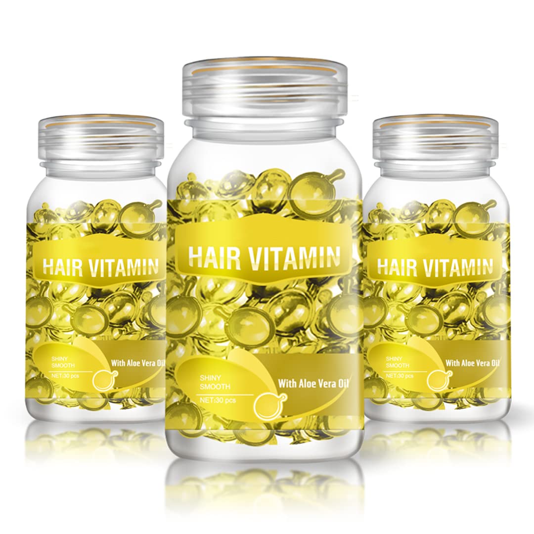 gowwim Cápsula de suero de vitamina para el cabello, suero de tratamiento capilar, aceite de aguacate y macadamia, aceite complejo de aceite suave y