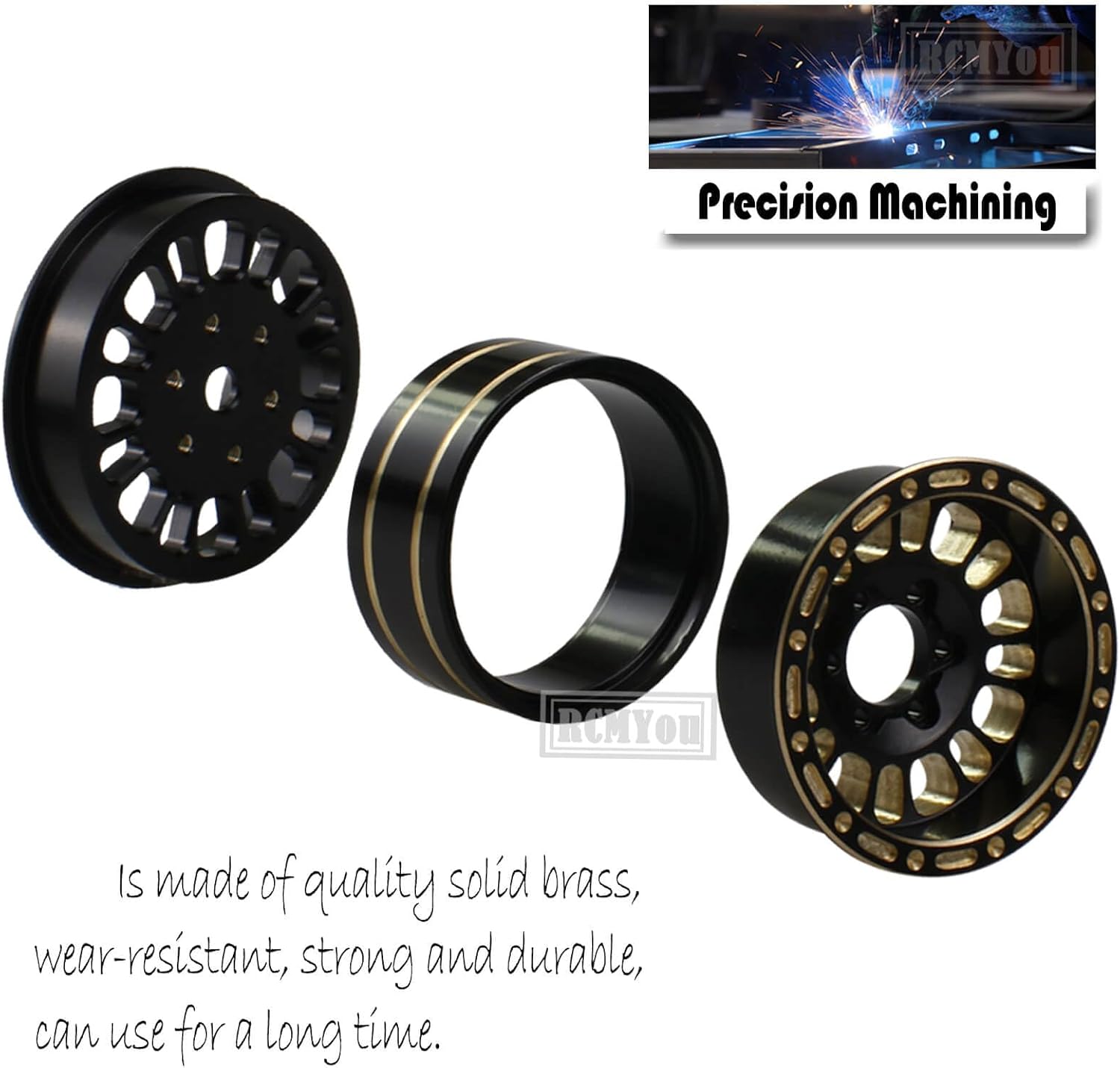 Rc Ruedas de 1.2 pulgadas para 118 124 Trx4m Axial SCX24 FMSFCX24, RC Crawler Car 4 piezas (1.2 pulgadas) Ruedas Neumáticos, Negro