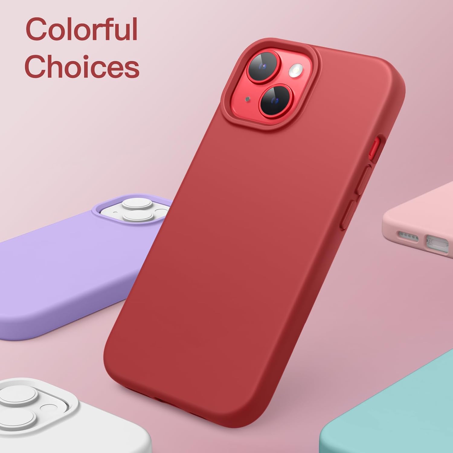 JETech Funda de silicona para iPhone 14 Plus de 6.7 pulgadas, suave al tacto, funda protectora de cuerpo completo, a prueba de golpes con forro de