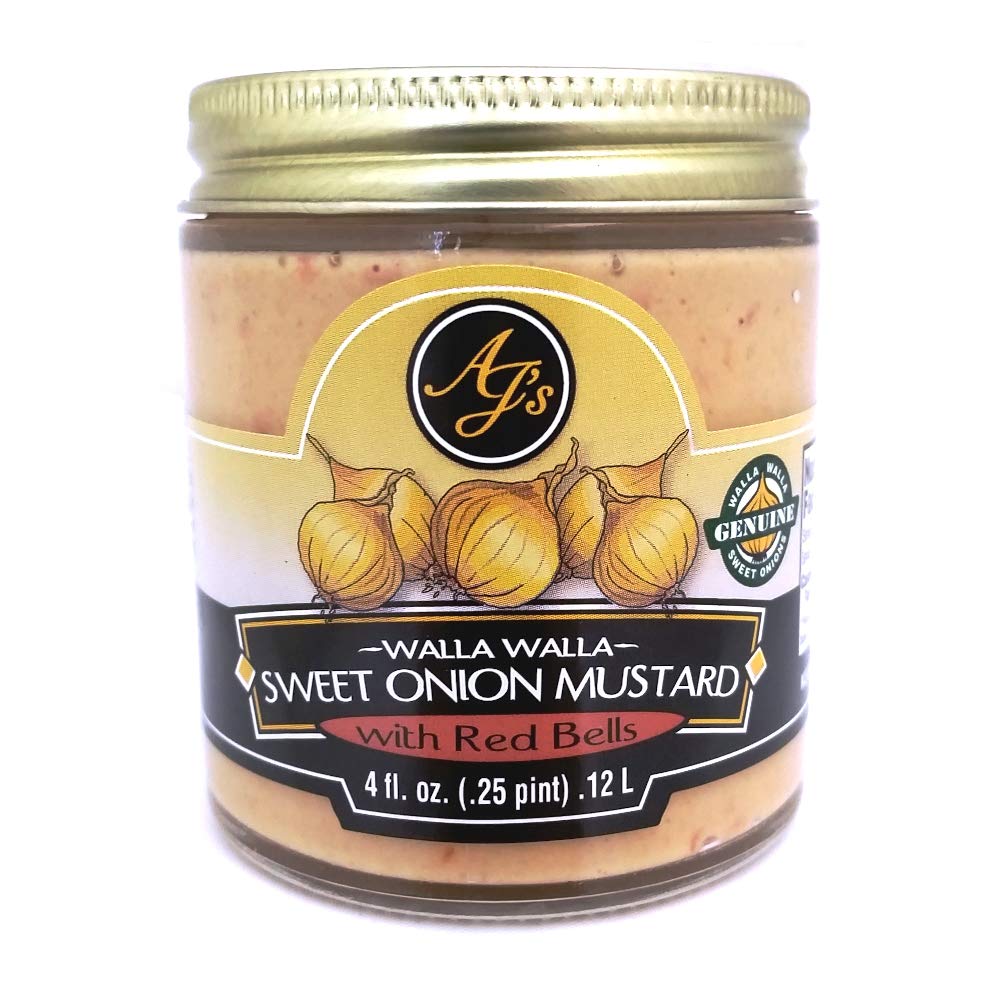 Walla Walla – Mostaza de cebolla dulce con campanas rojas 4 onzas