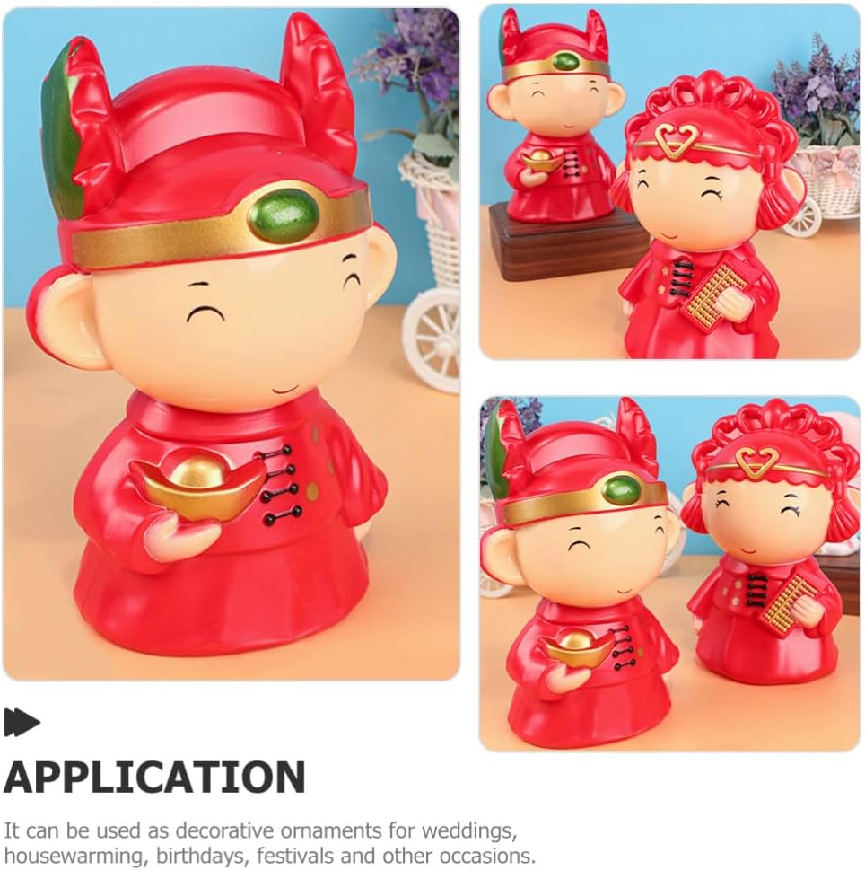 OSALADI 1 Pair Toys for Boys Wedding Decoration Boys Piggy Bank Boy Toy Tabletop Decor Red Home Decor Girl Toys Kid Toys Kids Toys Kids Piggy Bank