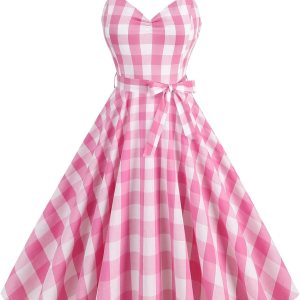 Vestido vintage de los años 50 Audrey Hepburn para mujer, estilo halter, a lunares, retro, rockabilly de los años 50 y 60, para cóctel, fiesta, Vestido vintage de los años 50 Audrey Hepburn para mujer, estilo halter, a lunares, retro, rockabilly de los años 50 y 60, para cóctel, fiesta,