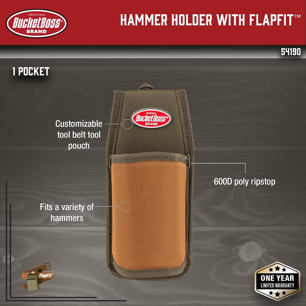 Bucket Boss Soporte de martillo con solapa