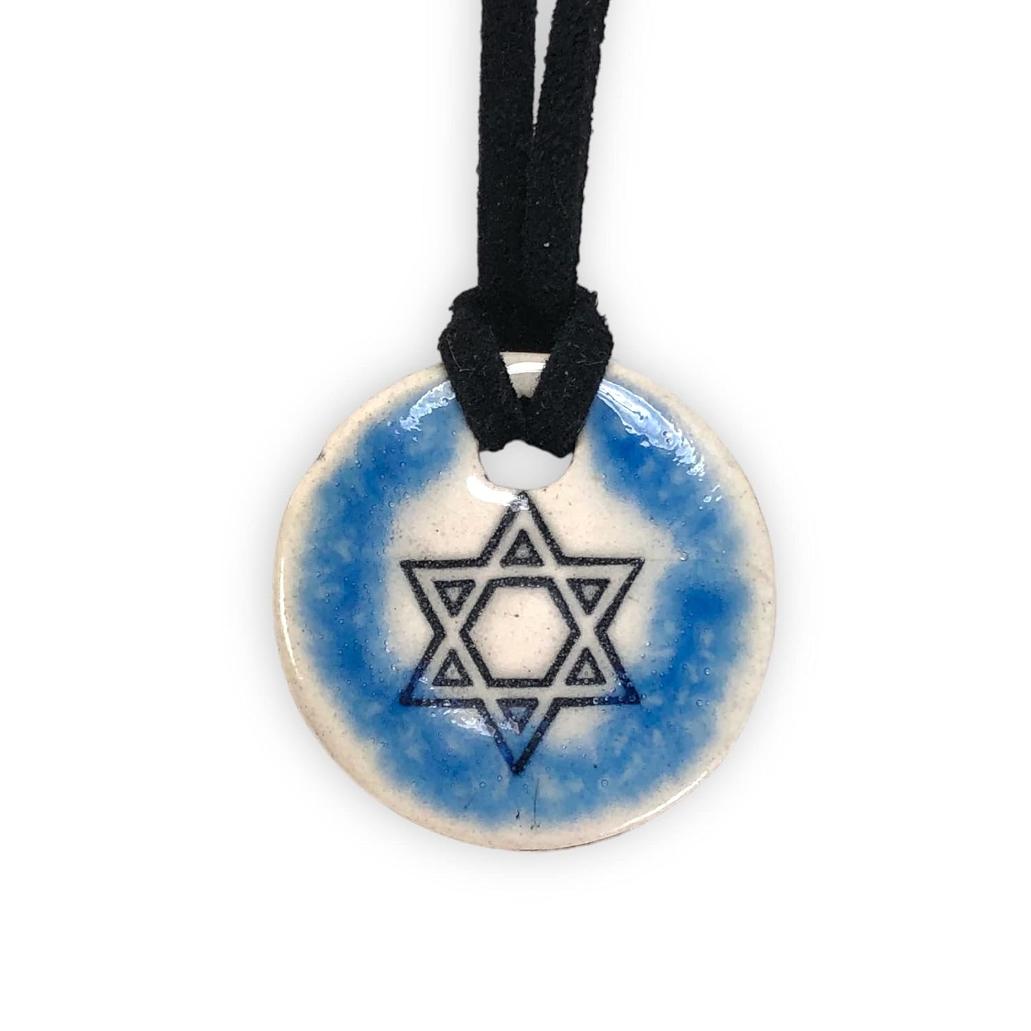 Star of David Ceramic Pendant (Blue)
