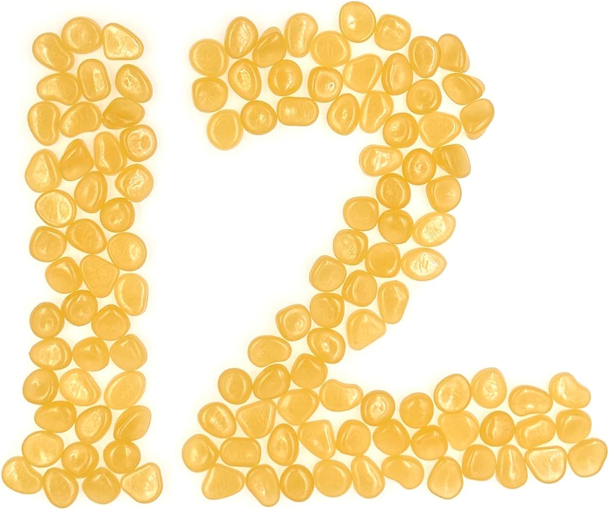 QTTLLI 100 piedras brillantes que brillan en la oscuridad, piedras decorativas para jardín, camino, pasarela, patio, pecera, marrón, amarillo