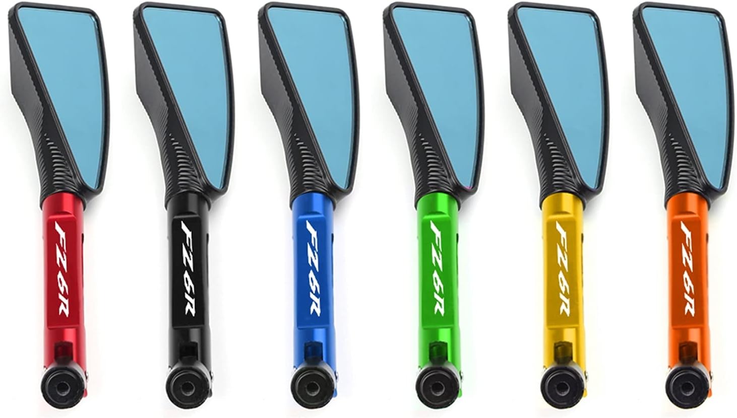 Espejo universal motocicleta espejo CNC lateral retrovisor para Yamaha FZ6R FZ-6R (color negro, tamaño normal)