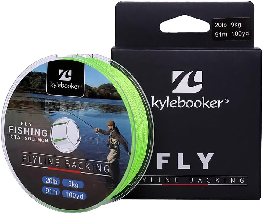Kylebooker Pesca con mosca Dacron Trenzado Línea de Respaldo Resistente a la Abrasión Trucha Fly Line 20lb30lb