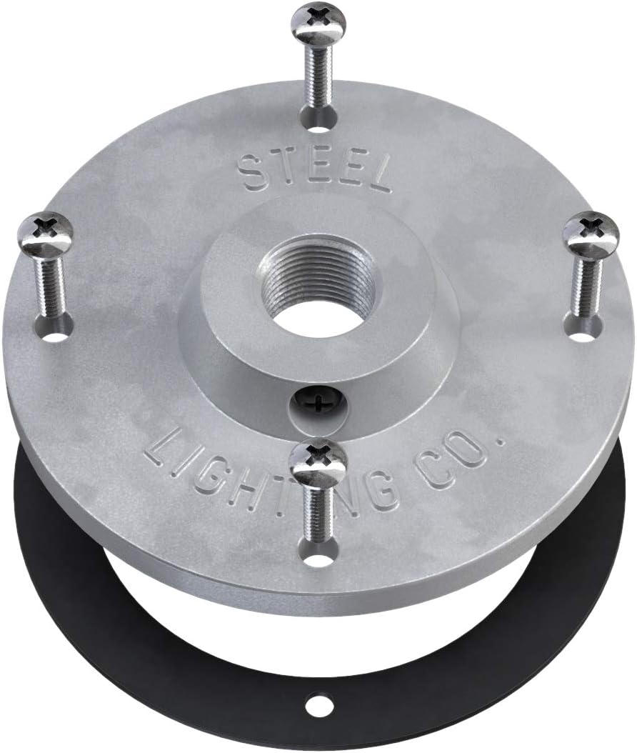 Steel Lighting Co. Topanga – Luz de granero  Montaje en pared al aire libre  Cúpula de 14 pulgadas  Cuello de cisne ascendente  Luz de garaje de