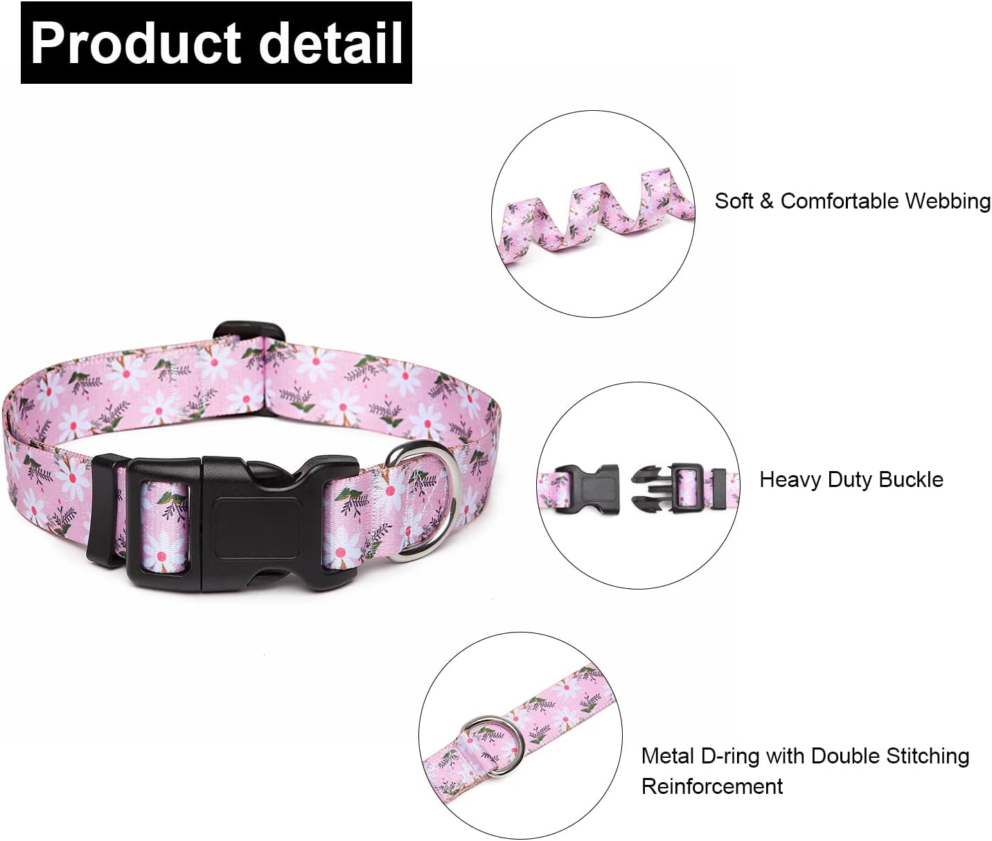 Mercano – Collar ajustable para perro, patrones de diseño especial, collar de nailon suave, cómodo y duradero, para perros pequeños, medianos y
