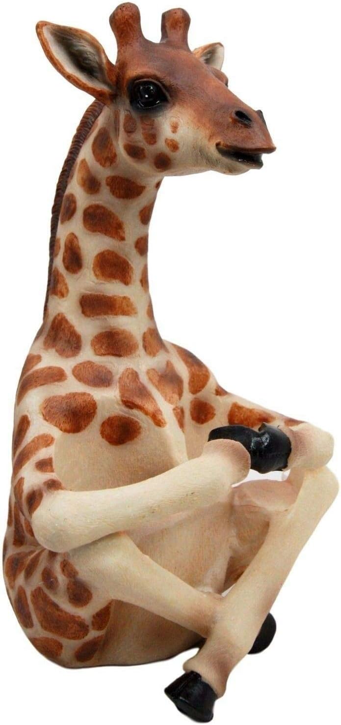 Ebros Gift Safari Adorable jirafa de lejano alcance salero y pimentero figura con cocteleras de cristal, cocina, comedor, decoración del hogar,