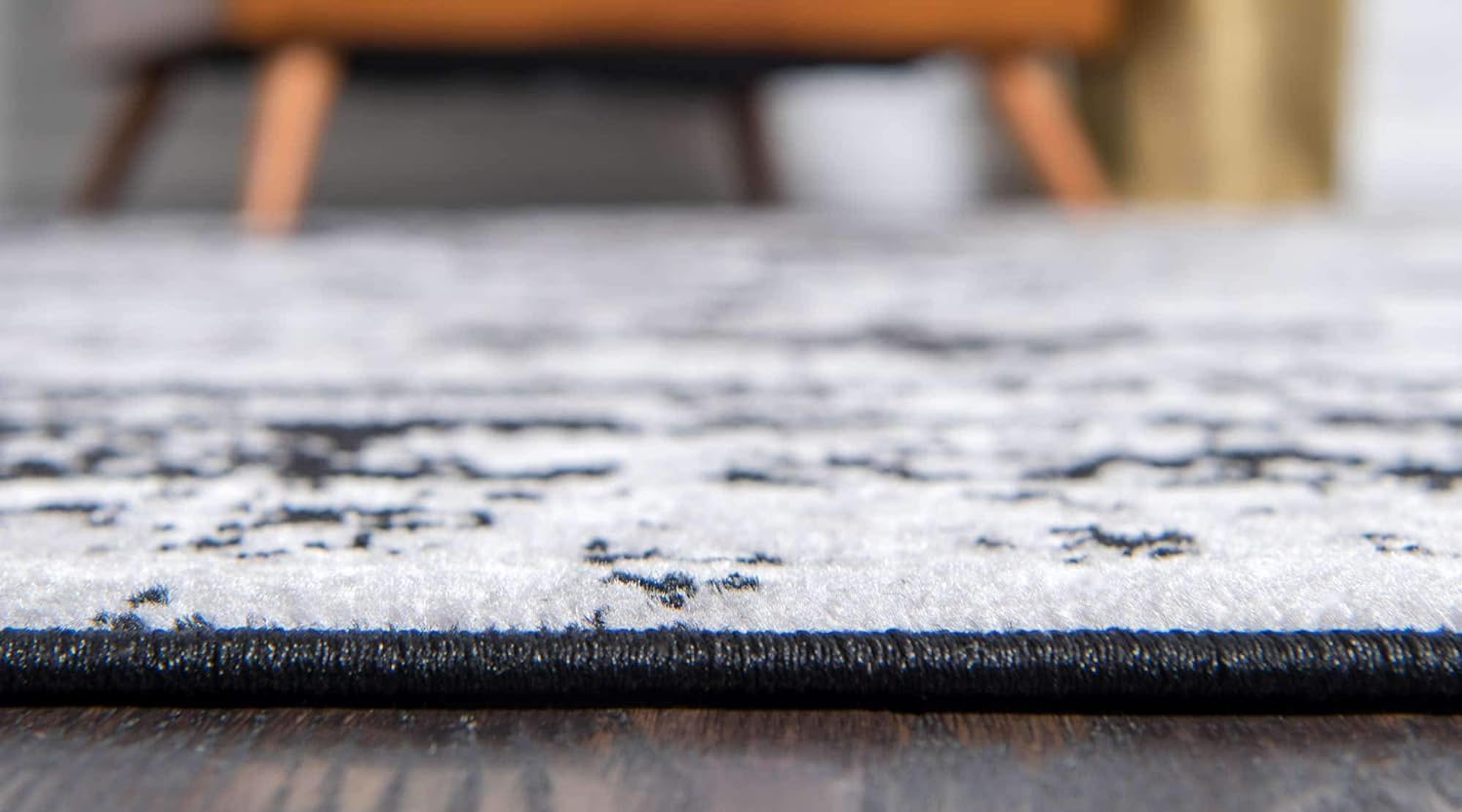 Unique Loom Sofia Collection – Alfombra tradicional vintage, inspirada en Francia (8 pies x 10 pies, rectangular, negrogris claro)