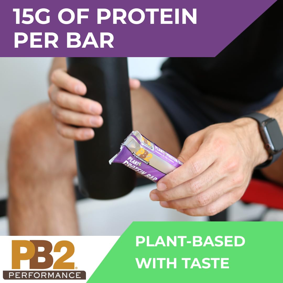 PB2 Performance Barras de proteína de mantequilla de maní y chocolate, 0.51 onzas de proteína a base de plantas (caja de 30 barras)