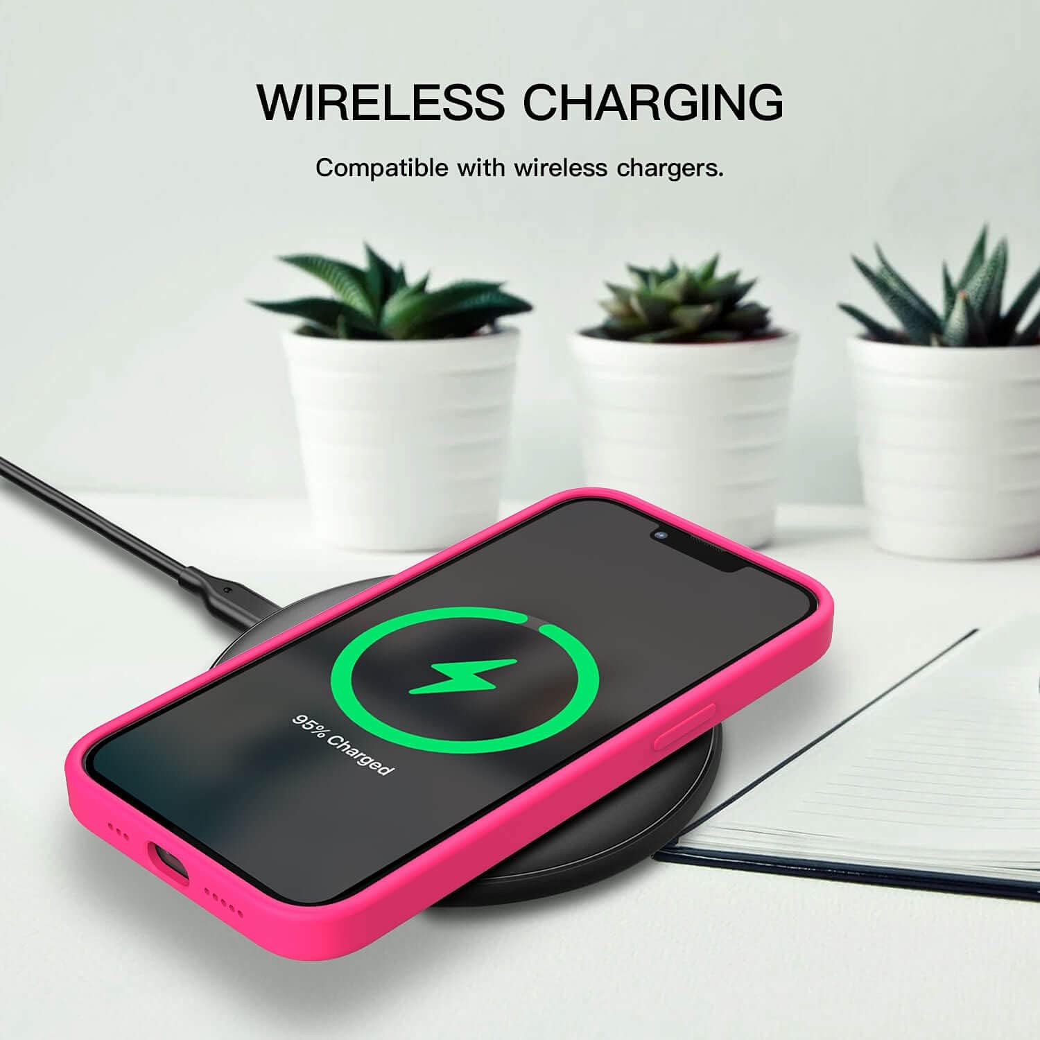 Zuslab Funda de silicona real compatible con Apple iPhone 13 de 6.1 pulgadas (2021), silicona líquida antiarañazos, goma de gel, a prueba de golpes,