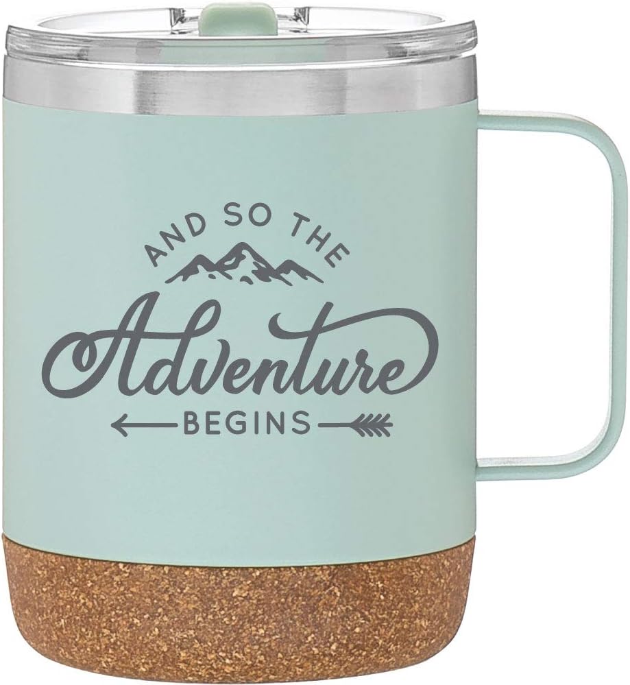 MugHeads Taza de campamento aislada And So The Adventure Begins  Regalo de felicitación para hombres  Regalos de jubilación para mujeres  Equipo de