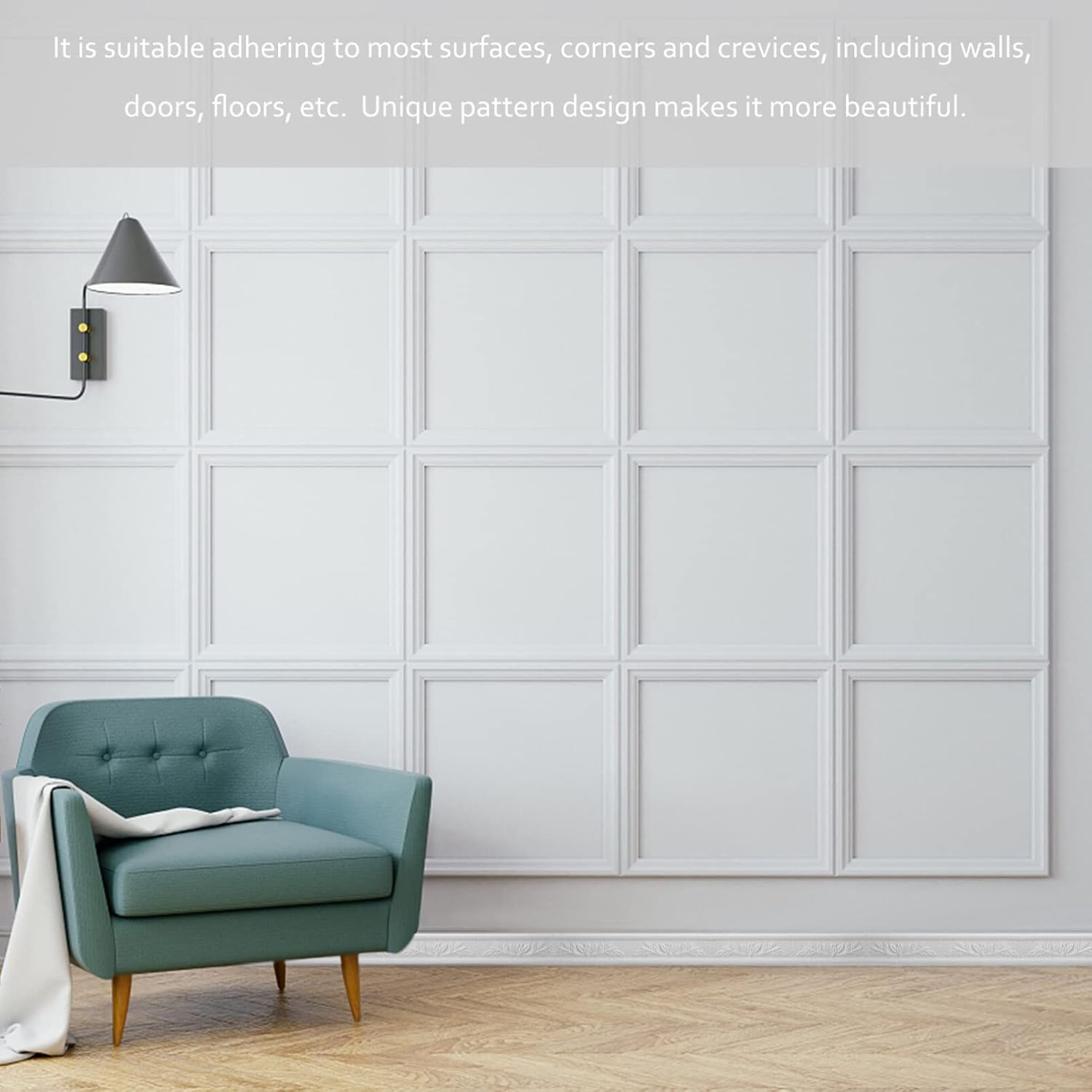 iplusmile 2 piezas de molduras de pared para despegar y pegar, autoadhesivas, bordes de pared 3D, zócalo de espuma flexible para techo para espejo,