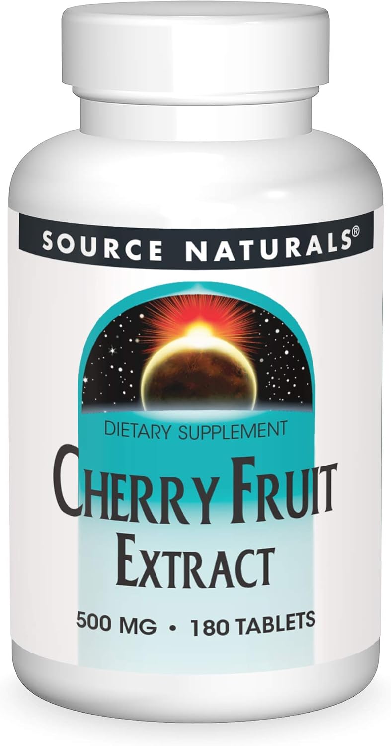 Source Naturals Extracto de fruta de cereza, fuente natural de flavonoides que actúan como antioxidantes*, 500 mg – 180 Tabletas