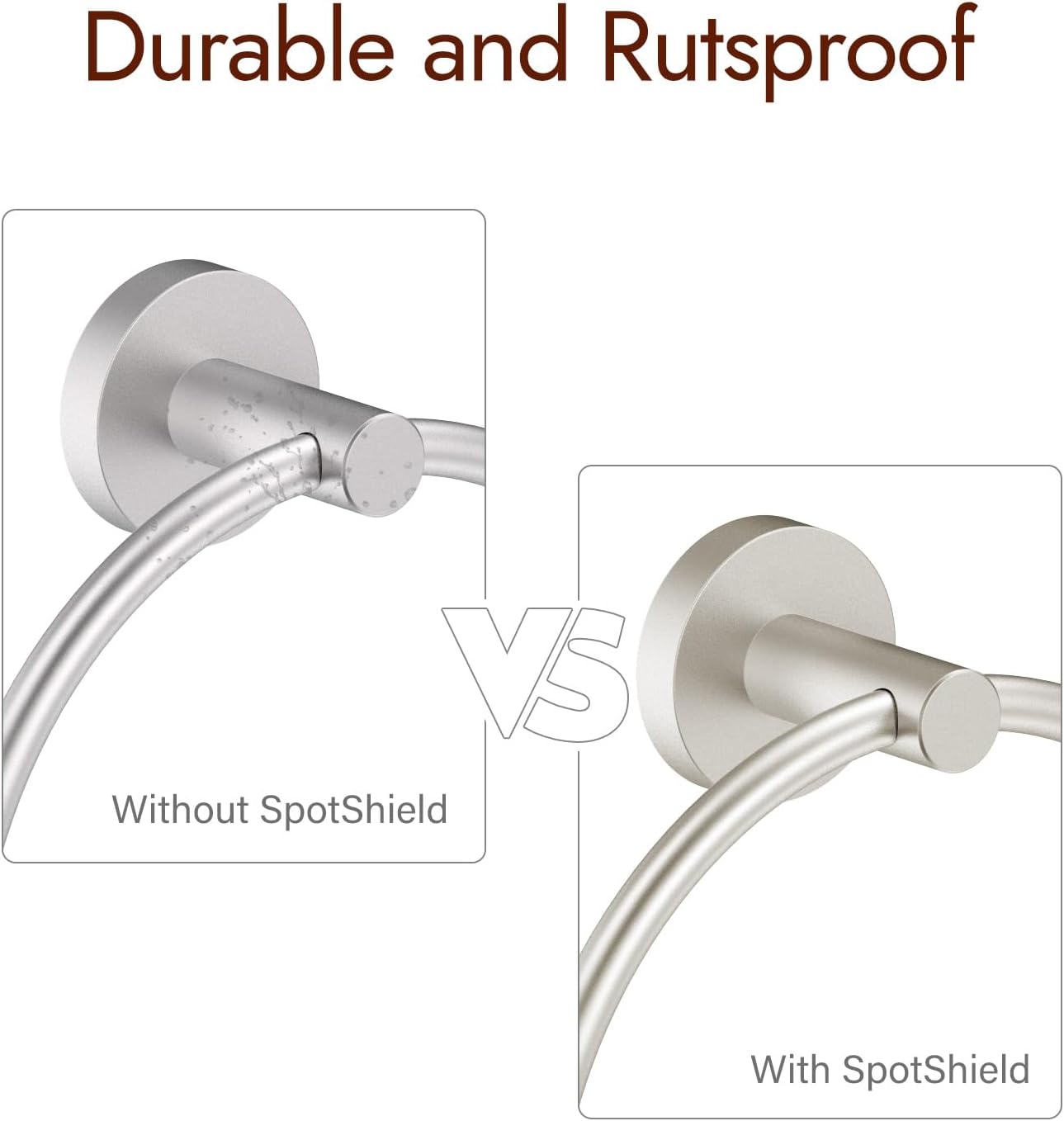 Toallero de anillo de baño, moderno anillo de toalla de mano de baño, colgadores de cocina para pared, níquel cepillado de acero inoxidable pesado