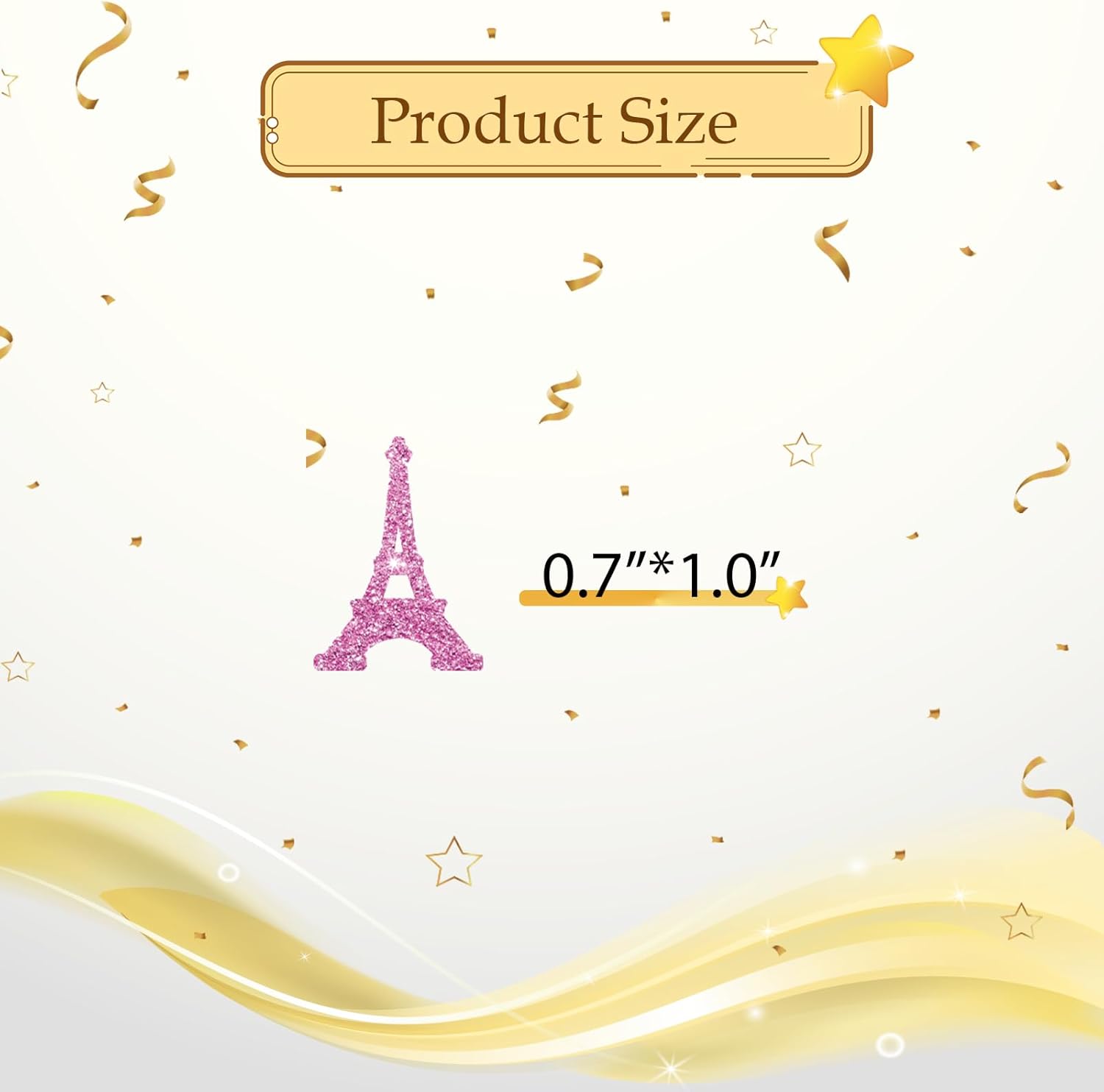 100 piezas de confeti de la torre Eiffel, confeti de mesa de fiesta de París con purpurina rosa, dispersos de papel para fiesta temática francesa de