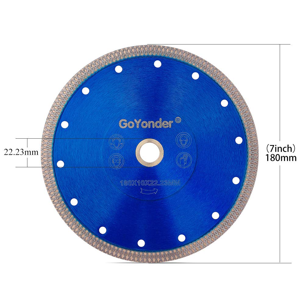 GoYonder Diamond Blade – Hoja de sierra de diamante superfina de 7 pulgadas, hojas de azulejos de 7 pulgadas para cortar azulejos de porcelana,